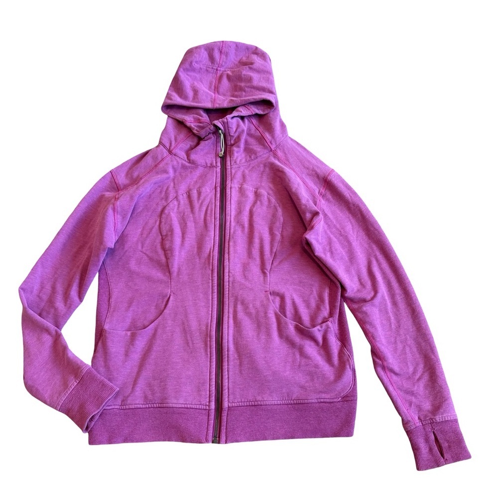 Lululemon On The Daily Zip Down Hoodie Sweater Hooded Ultra Violet Purple Sz 12